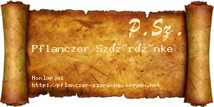 Pflanczer Szörénke névjegykártya